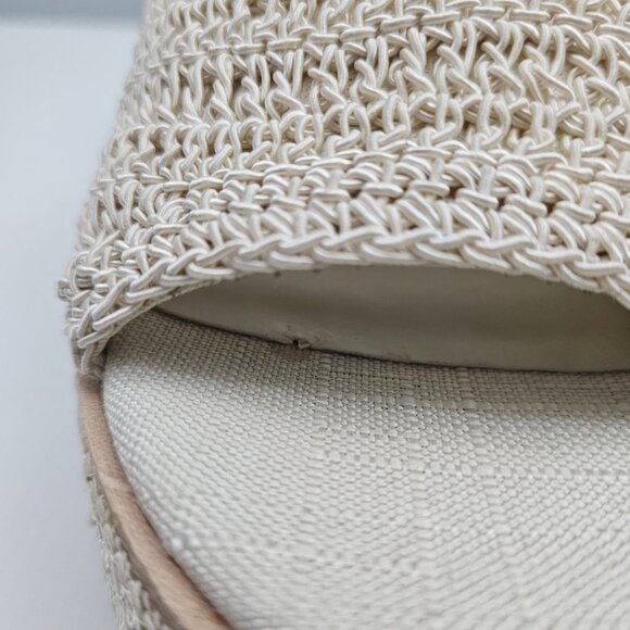 NEW Dolce Vita Ladin Wedge Womens 10 Ivory Cream Woven Heels Platform Sandal - Picture 6 of 13